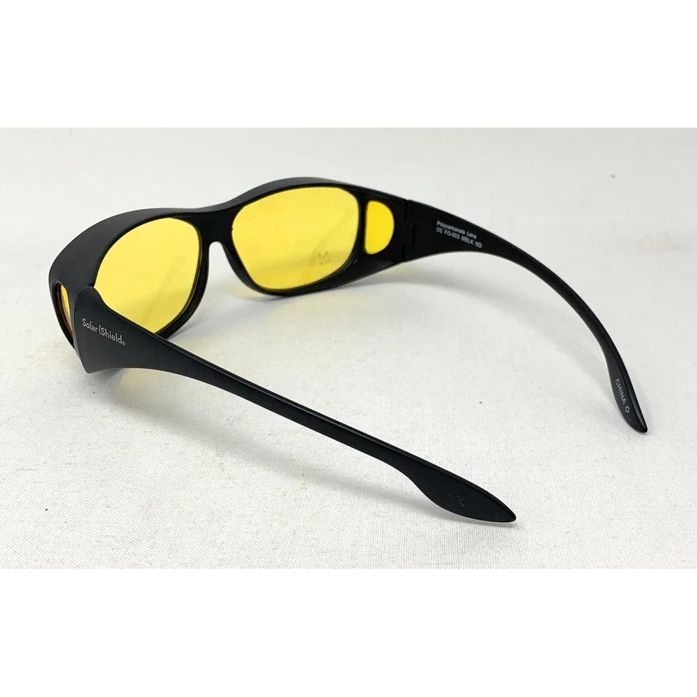 SOLAR SHIELDS‎ Night Drivers Fit Overs Blue Light Yellow Lens Black, Medium
